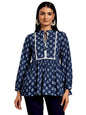 Libas WomenS Yoke Design A-Line Kurtis (26574_Blue