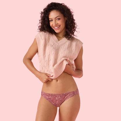 Enamor Womens Pure Cotton Classic Printed Hipster Panties (Pack of 3) (CH09_Multicolorprint