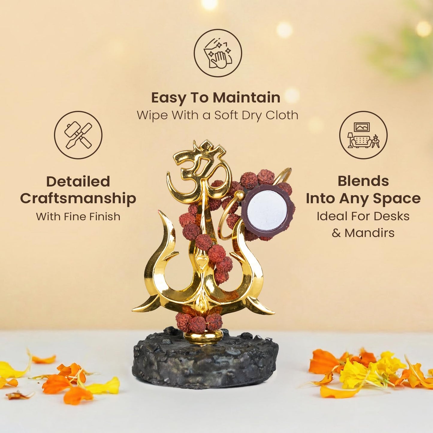 Astrotalk Resin Mahadev Trishul Murti | Compact Shiv Murti For Home Temple, Car Dashboard Or Office Shelf | Lord Shiva Idol For Puja Mandir & Meditation Corners | 8.5X6.5X11 Cm | 1 Piece