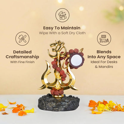 Astrotalk Resin Mahadev Trishul Murti | Compact Shiv Murti For Home Temple, Car Dashboard Or Office Shelf | Lord Shiva Idol For Puja Mandir & Meditation Corners | 8.5X6.5X11 Cm | 1 Piece