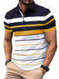 Noble Monk MenS Regular Fit Polo Neck T-Shirt | Half Sleeve | Stripe On Chest | Collared Neck Tshirt For Men