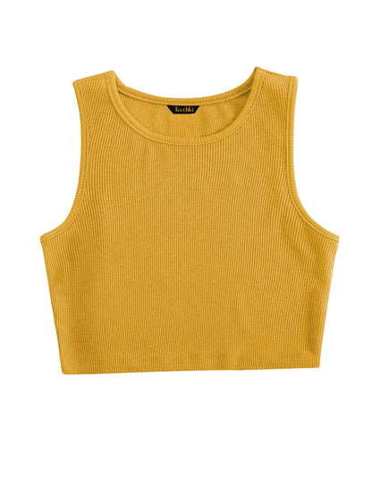 Toochki Tops for Woman | Spandex Top | Crop | Short | Western | for Jeans | Sleeveless | Stretchable | Mustard