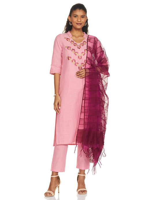 Aurelia Women's Cotton Kurta, Pant & Dupatta