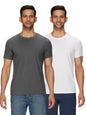 XYXX Mens Solid Regular Fit T-Shirt (XY_CR15_Tshirt_2_Anchor Grey+Polar White