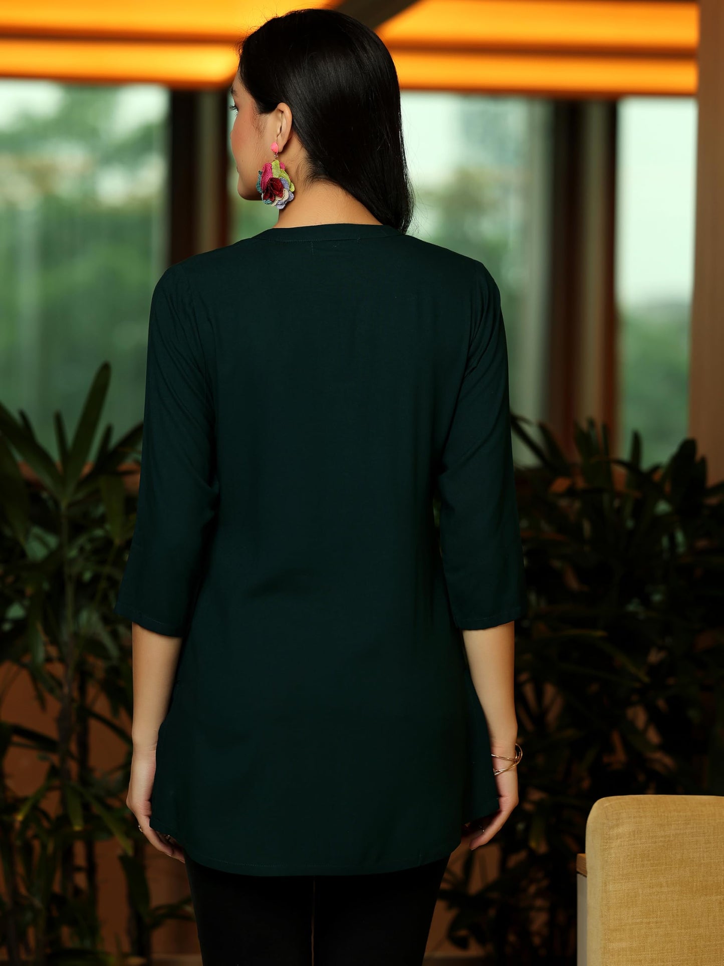 Libas WomenS Viscose Rayon Straight Kurtis (29290I_Green