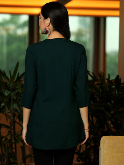 Libas WomenS Viscose Rayon Straight Kurtis (29290I_Green