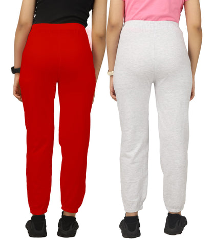 Kyda Kids Cotton Regular Fit Track Pants For Girls (Pack Of 2)