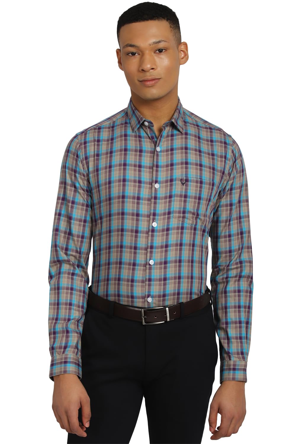 Allen Solly Men Slim Fit Formal Full Sleeve Polo Shirt