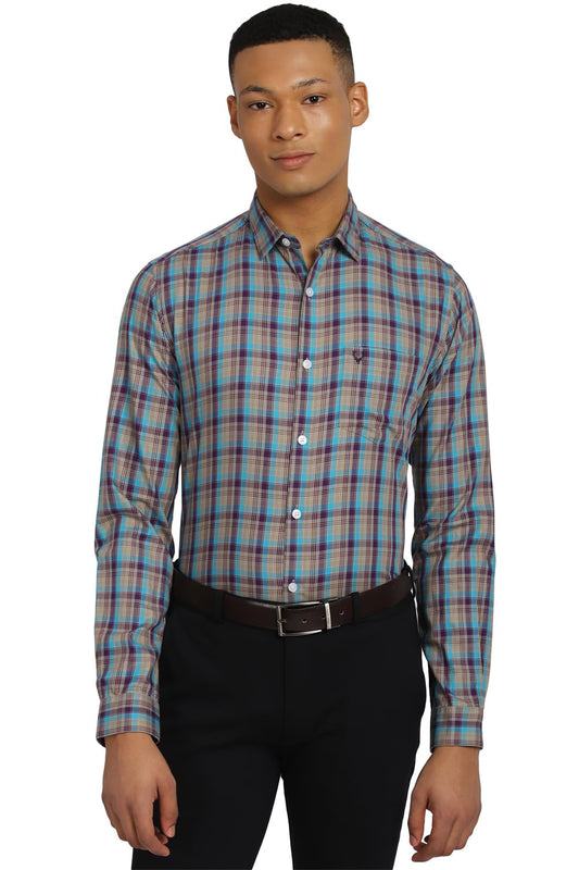 Allen Solly Men Slim Fit Formal Full Sleeve Polo Shirt
