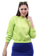 Kotty WomenS Fleece Sweatshirt Solid Pattern With Classic Round Neck(Green,M)