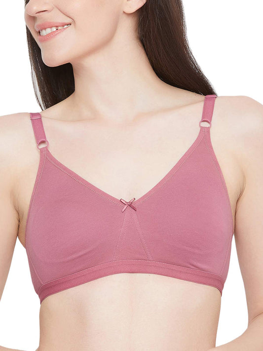 Clovia WomenS Cotton Cotton Non Padded Non-Wired T-Shirt Bra (Br0843R22_Pink_40C)