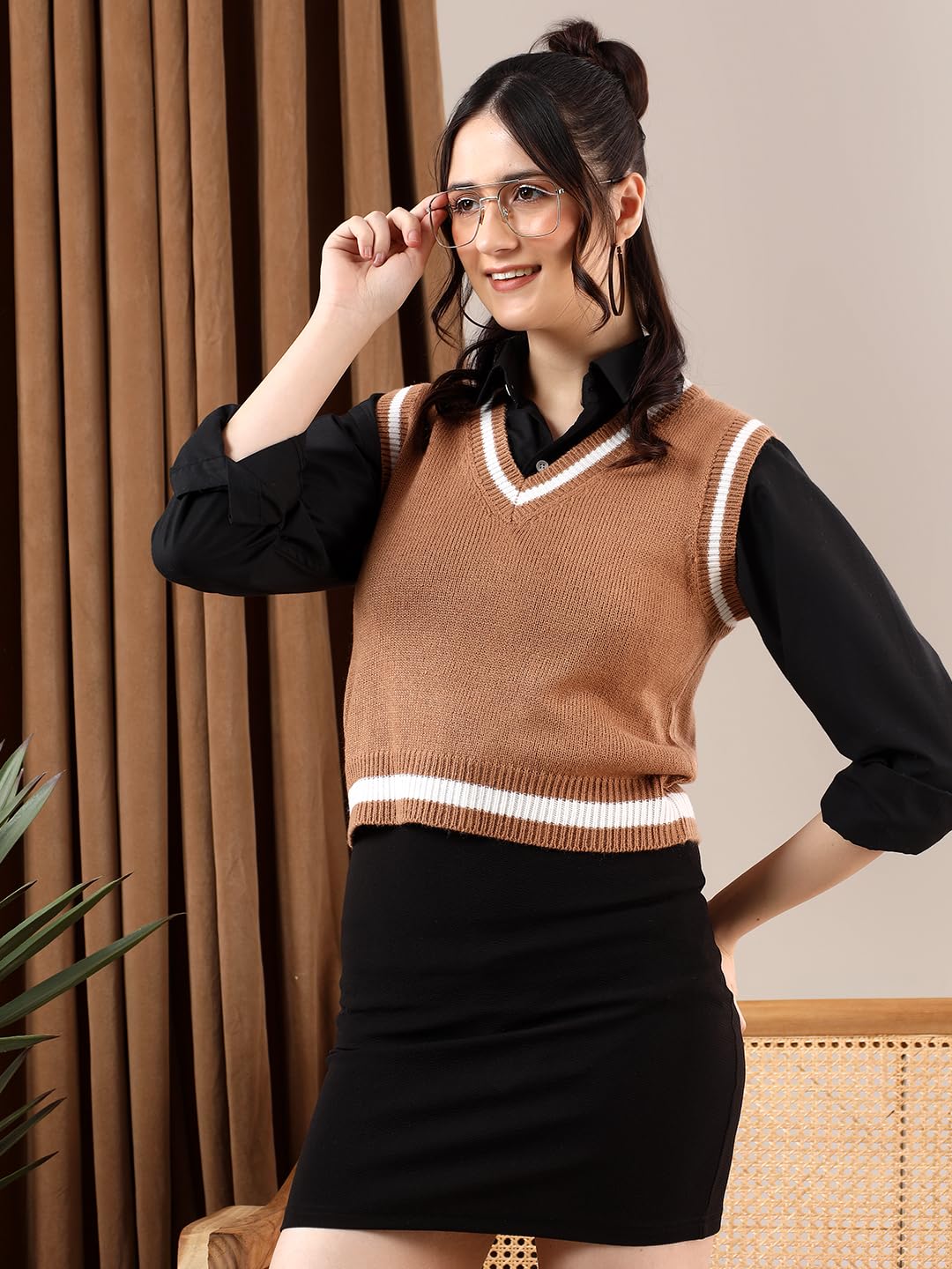 Kotty WomenS Trendy Sleeveless Sweater Vests  Perfect For Layering And Smart-Casual Outfits(Multicolored,S)