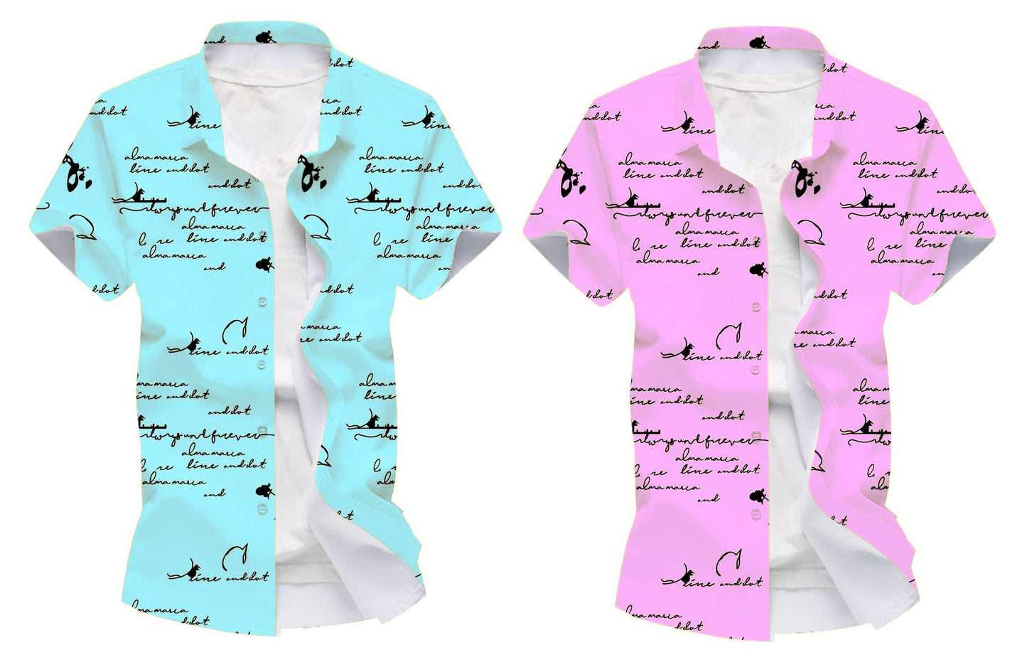 Kadiyu Half Sleeve Casual Printed Shirts For Men Regular Fit Printed Spread Collar Casual Shirt Lycra Fabric With Combo Shirt (P
