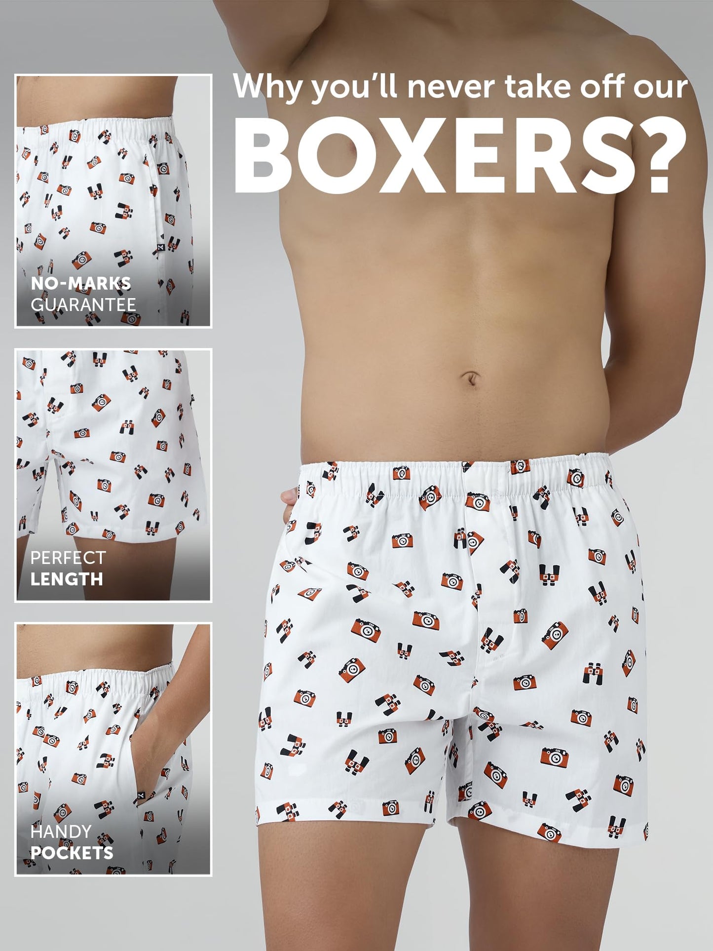 XYXX Mens Super Combed Cotton Remix Printed Boxers [Pack of 2] No-Marks Waistband, Comfort Stretch | Innerwear for Men in Colou