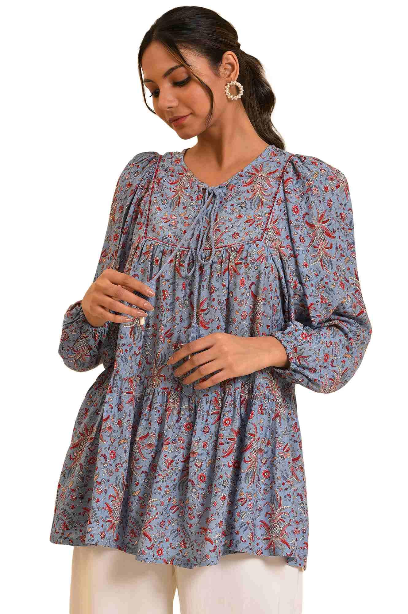 W for Woman Womens Regular Fit Top (23FEW31205-810335_Blue