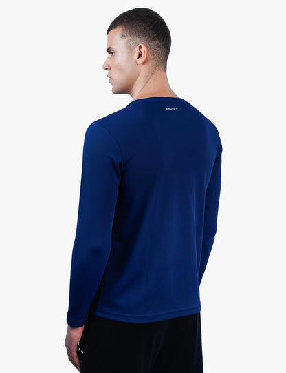 REVOLT Solid Slim Fit Men's Soft & Comfortable Round Neck T-Shirt-Full Sleeve, Logo Branding