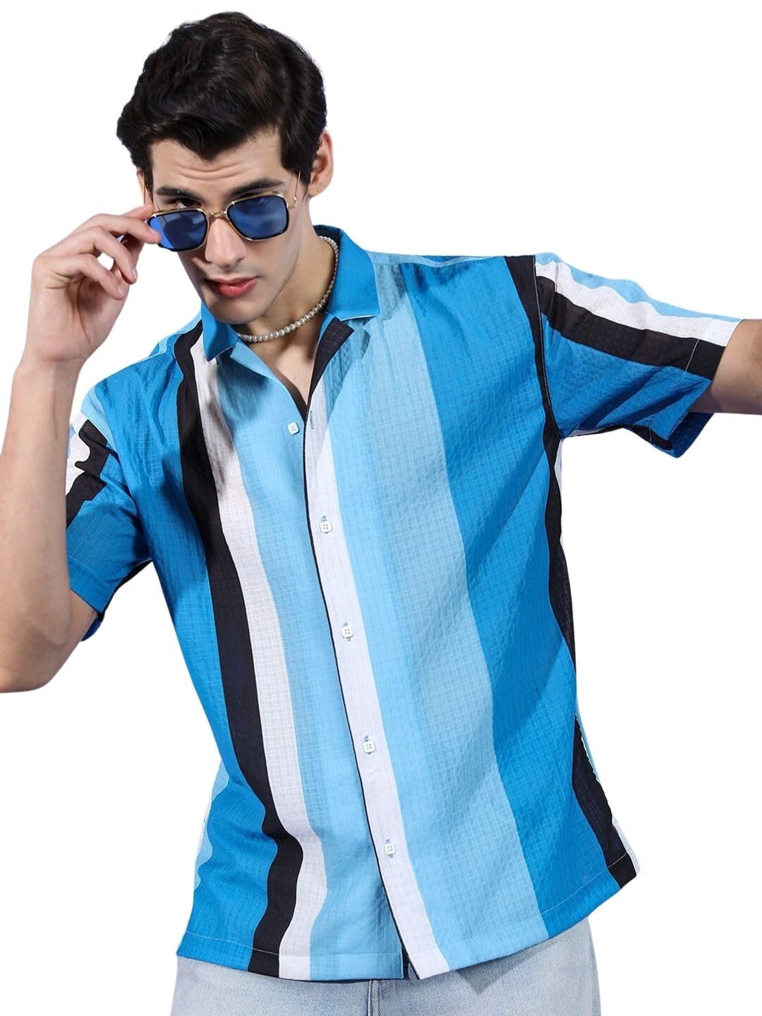 The Indian Garage Co Mens Relaxed Fit Shirt (0823-SHSRRS-11-01_Black