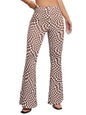 AVANOVA Womens & Girls Coffee Checkered Print Dress Pants Stretchy Work Slacks Business Casual Office Bell-Bottom/Boot-Cut Elas