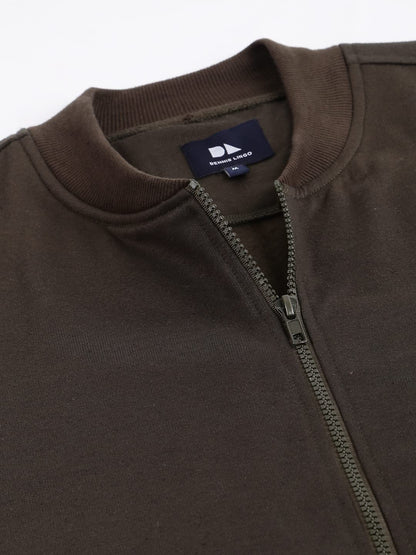 Dennis Lingo MenS Poly Cotton Sweatshirt - Front Open Zipper, High Neck, Full Sleeves, Regular Fit, Casual Winter Wear For Men