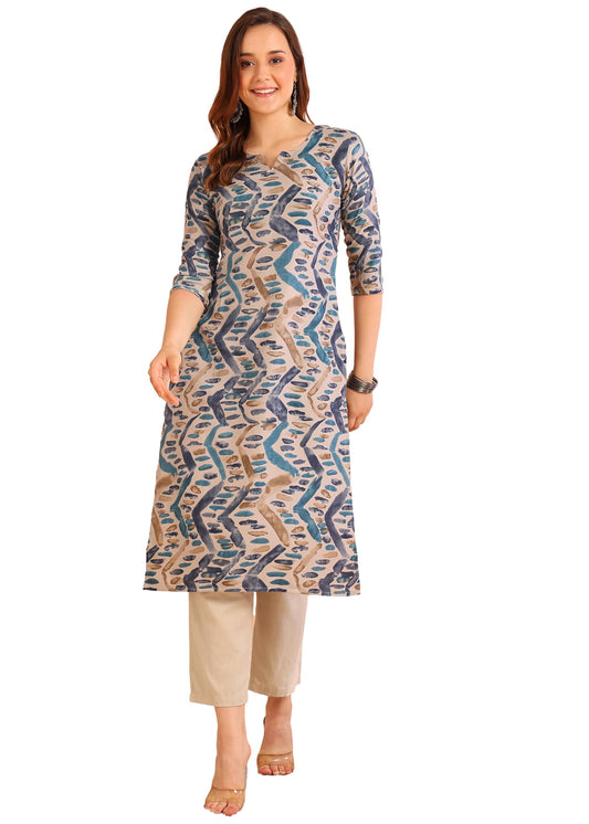 Dsk Studio Poly Rayon Printed Straight Kurti For Women