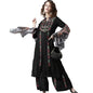 ishin Women's Viscose Rayon Black Embroidered & Thread Work A-Line Kurta Suit Set with Dupatta & Sharara