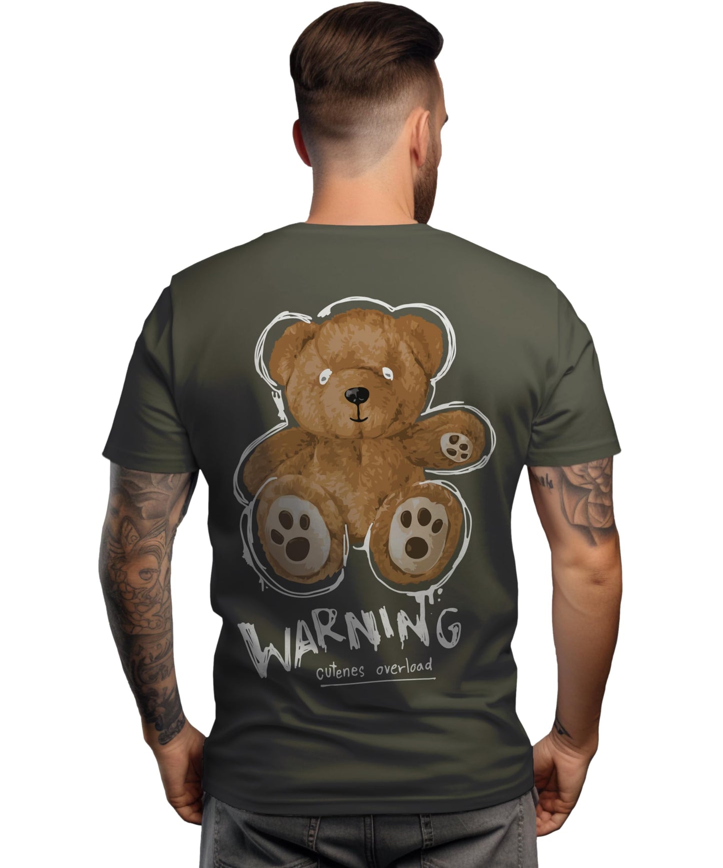 Peppyzone Mens Regular Fit T-Shirt (PZ-RT-Teddy16FB-20FB_Olive3