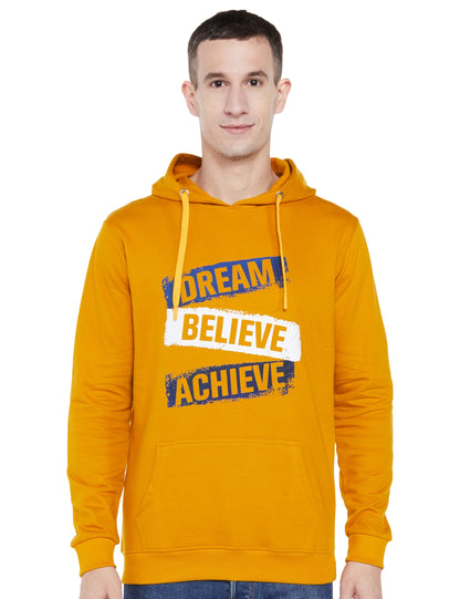 ADRO Men's Cotton Neck Hooded Sweatshirt (H21-M-DBA-MU_Mustard)
