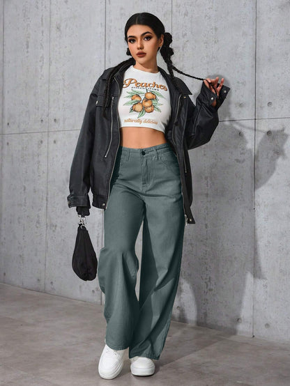 Tagas Womens Jeans || Womens Pant ||Cargo ||Girls high Rise Pant||(WDJ-8) Green