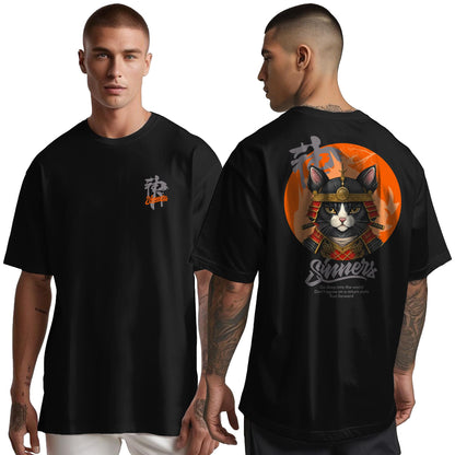 Peppyzone Mens Oversized Fit T-Shirt (PZ-OST-Trendy50_Black