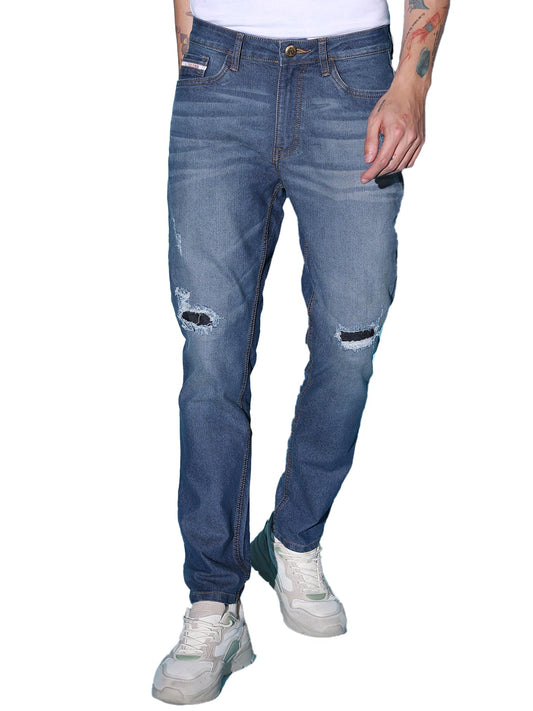 The Indian Garage Co Men Slim Fit Solid Mid-Rise Stretchable Jeans