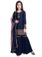 White Button New GirlS Sharara Style Georgette Salwar Suit For Kids