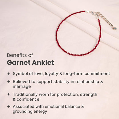 Astrotalk Garnet Anklet | Stone of Courage, Protection & Stability | Garnet Anklet for Women | Best Gift for Woman | Spiritual Jewellery for Women | Valentine Gift for Girlfriend