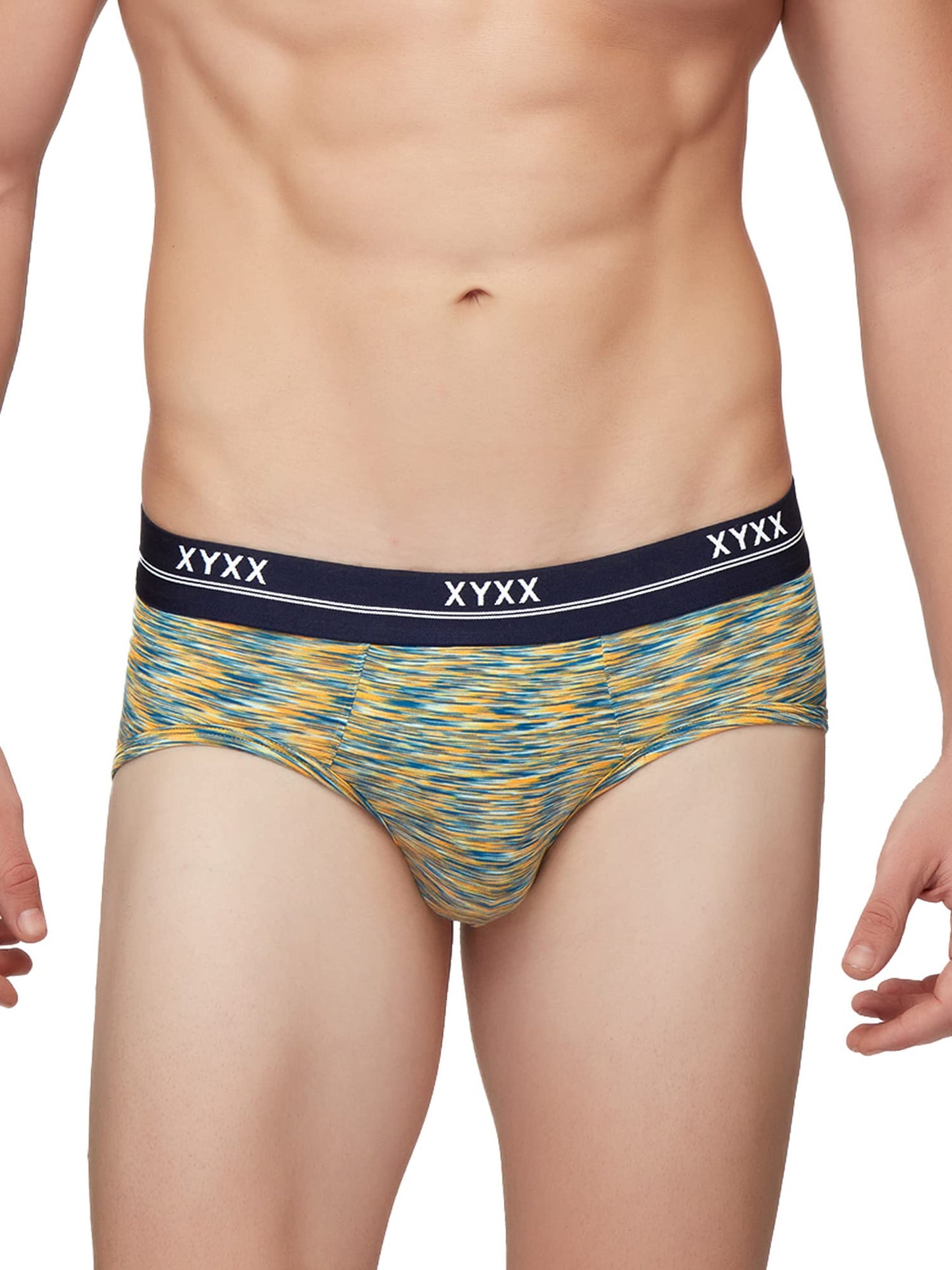 XYXX Mens Underwear Artisto IntelliSoft Antimicrobial Micro Modal Brief Pack of 3 (Yellow & Blue ; Blue & White ; Black & Blue;