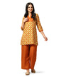 Toplot WomenS Cotton Blend Printed Straight Kurta With Pant (Kurta-Pant-5175-Orange-S)