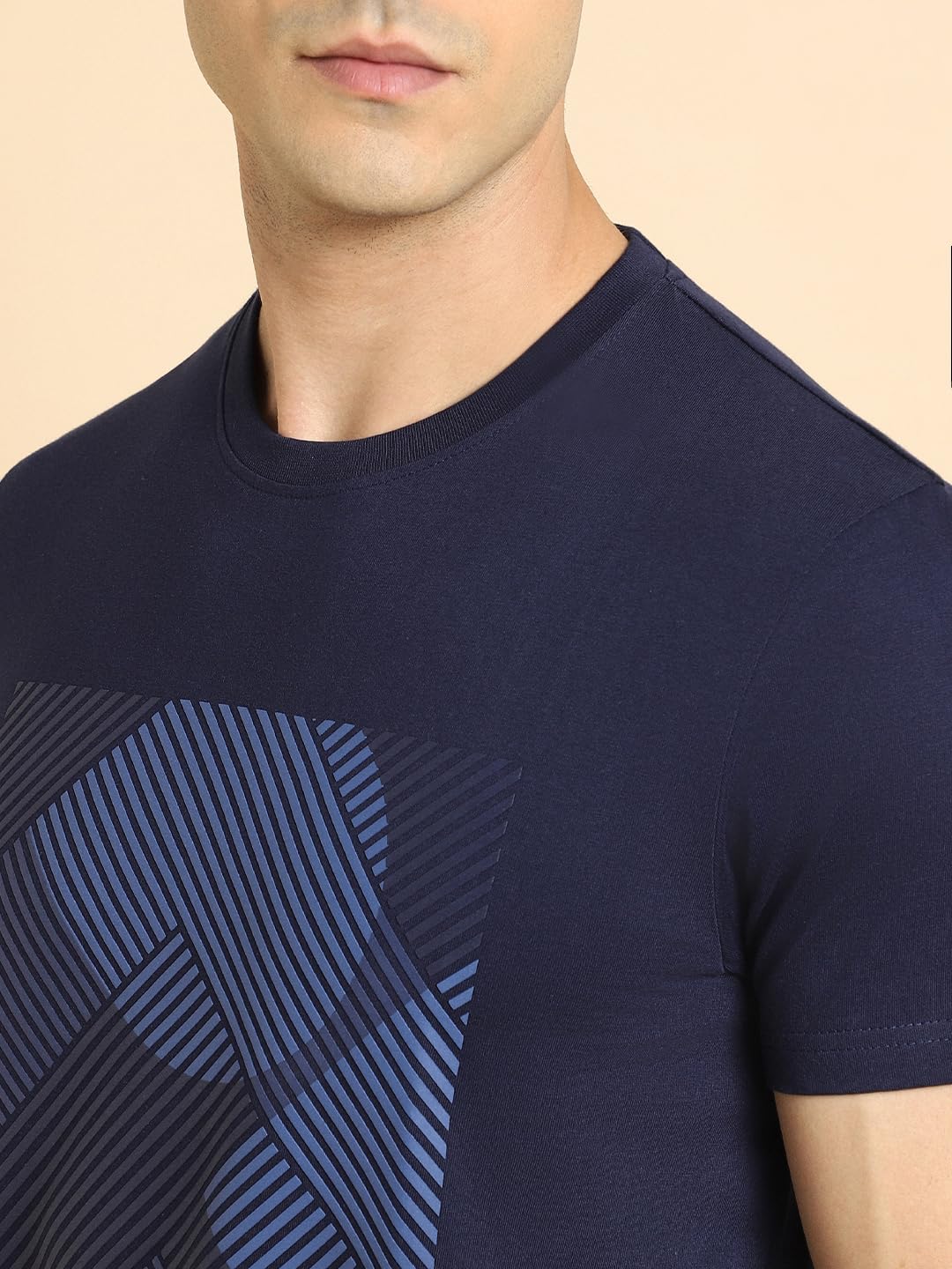 Dennis Lingo MenS Cotton Navy Solid T-Shirt