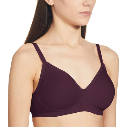 Enamor A042 Side Support Shaper Supima Cotton Everyday Bra - Non-Padded, Wirefree & High Coverage Purple