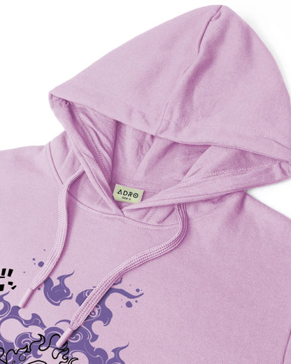 ADRO Men's Cotton Neck Hooded Sweatshirt (H24-LUFFY-PU_Lavender