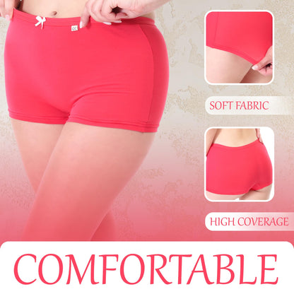 Xjarvis Ladybay WomenS High Coverage Combed Cotton Stretch Boy Shorts Mid Waist Seamless Brief Underwear Moisture Wicking Inner