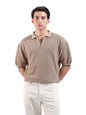 The Indian Garage Co Mens Oversized Textured Flatknit Half Sleeves Sweater