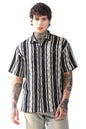 Hubberholme Men Striped Oversized Spread Collar Half Sleeve Casual Shirt Multicolour
