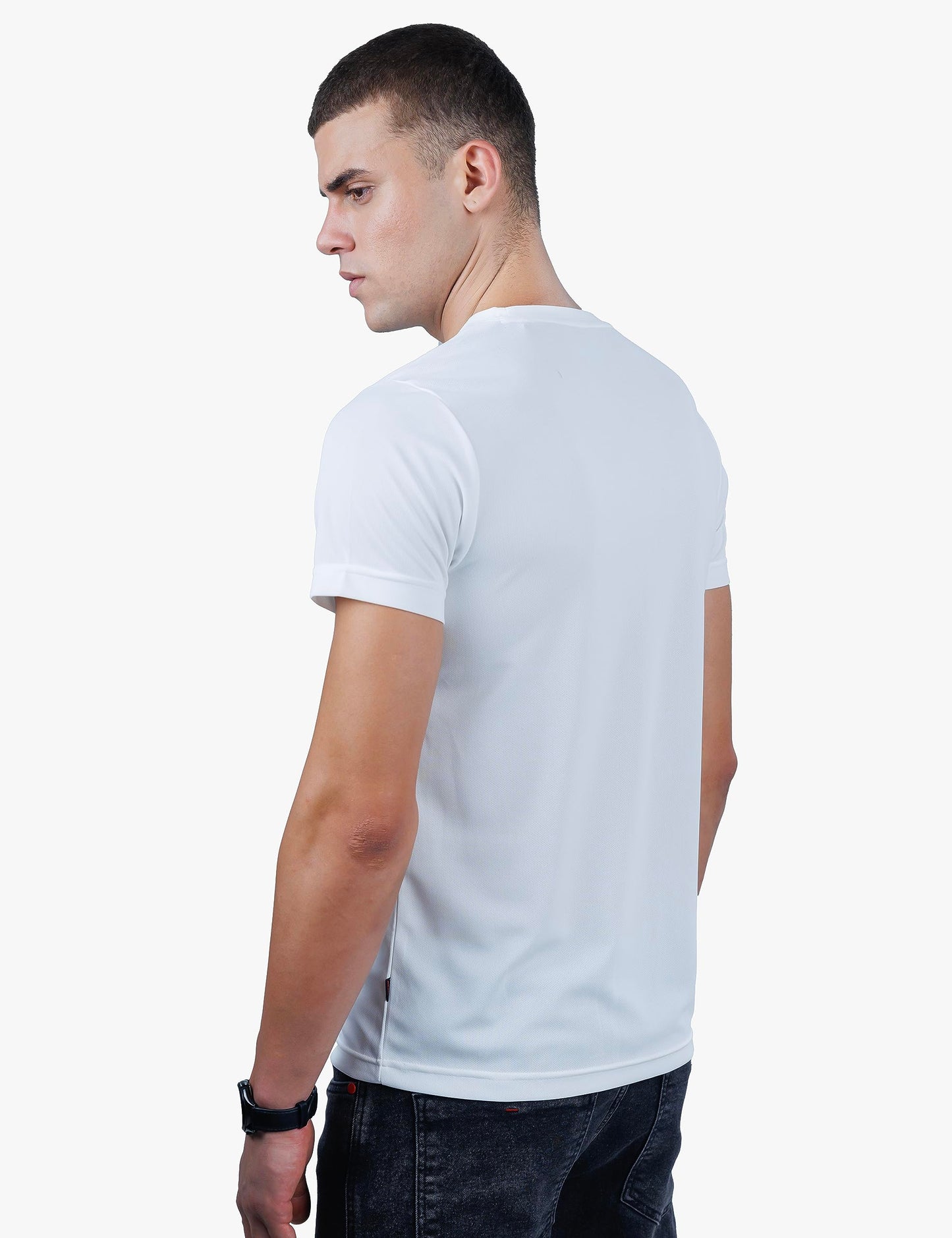 REVOLT Solid Slim Fit Men's Soft & Comfortable Round Neck T-Shirt-Gradation Print, Logo Branding