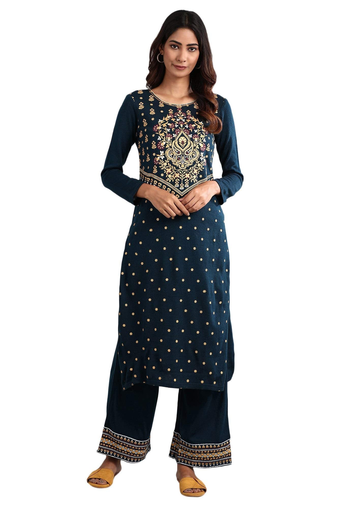 Aurelia Women? Aztec/Tribal Printed Straight Kurta | Round Neck Kurta for Women | Aztec/Tribal Printed Kurta for Women | Beautiful Regular Fit Kurta for Women
