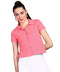POPWINGS Women Casual Pink Rimjhim Solid Shirt