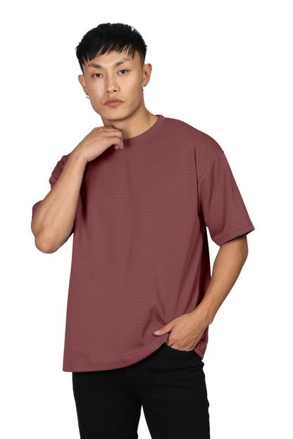 SHODOX Mens Solid Dotted Unique Design Oversized Tshirt for Men - Round Neck Loose Fit Drop Shoulder Mens T-Shirt