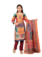 Aarika Girls Ethnic Wear Green-Wine Colour Abstract Embalished Satin Kurti Pant Set-8-15 Years (Kp-Tr-K-1059)