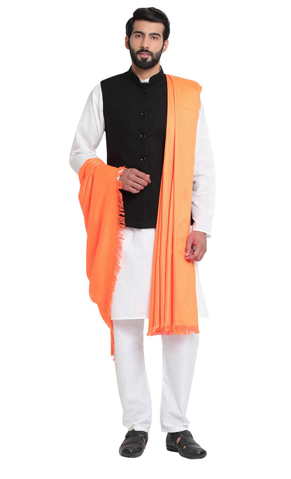 Weavers Villa Mens Plain Woollen Dhariwal Lohi/Shawl, 125cm x 250cm