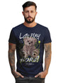 Peppyzone Mens Regular Fit T-Shirt (PZ-RT-Teddy0610_Navy Blue4