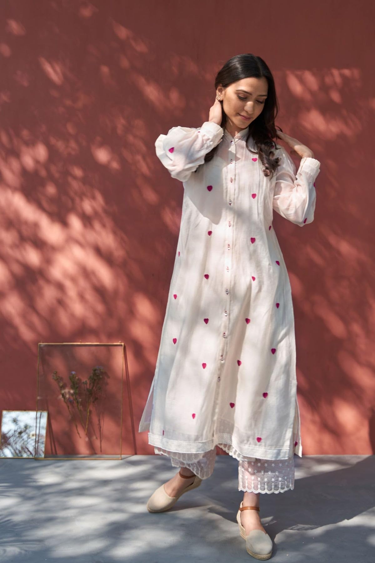 ANNI DESIGNER Women's Rayon Viscose Embroidered A-Line Kurta with Pant