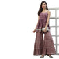 Stylum Women's Gold Printed Rayon Short Kurti and Sharara set (Mauve)