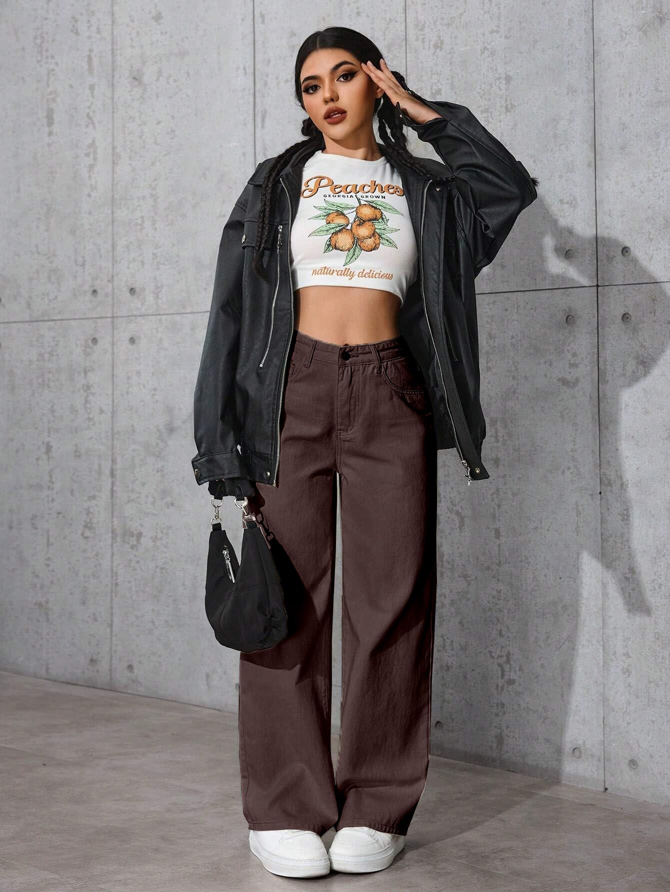 Tagas Womens Jeans || Womens Pant ||Cargo ||Girls high Rise Pant||(WDJ-8) Coffee